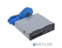 Картридер 3.5'' All-In 1 USB 2.0 Card Reader SDXC/SD/SDHC/MMC/MS/MicroSD/XD/CF + 2 порта USB 3.0 (черный) [GR-152UB], Пенза.