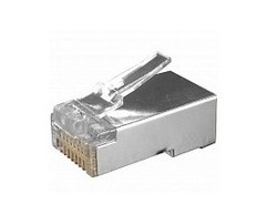 Разъем RJ-45(8P8C) под витую пару, категория 6 (50  '/ 50 микродюймов), экранированный, универсальный (для одножильного и многожильного кабеля) Hyperline PLUG-8P8C-U-C6-SH, Пенза.