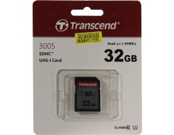 Карта памяти SecureDigital 32GB Class 10 Transcend (TS32GSDC300S) UHS-I U1, Пенза.