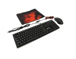 Игровой набор клавиатура + мышь + ковер Redragon S107 (подсветка, USB) черно-красный, Пенза.
