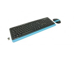 Беспроводной комплект клавиатура + мышь A4Tech Fstyler FG1010 (USB) черный/синий, Пенза.