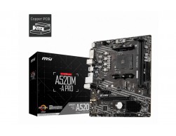 Мат.плата MSI A520M-A PRO RTL (AM4, A520, 2xDDR4 4866, PCI-E, GBL, 1xM.2, SATA-III, DVI,, HDMI MATX), Пенза.