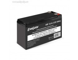 Батарея аккумуляторная ExeGate EX288653RUS АКБ HR 12-6 (12V 6Ah 1224W, клеммы F2+F1-), Пенза.