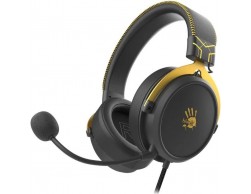 Наушники A4 Bloody M590i (20 Гц - 20 кГц, 7.1 Virtual 16 Ом, USB, съёмный микрофон) желтый/серый, Пенза.