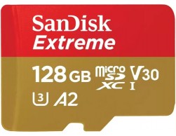 Карта памяти Micro SecureDigital 128Gb Class 10 SanDisk Extreme (SDSQXAA-128G-GN6MN) UHS-I U3 V30 A2 (190/90 MB/S), Пенза.