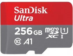 Карта памяти Micro SecureDigital 256Gb Class 10 SanDisk Ultra (SDSQUAC-256GGN6MN) UHS-I U1 A1 120MB/S, Пенза.