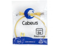 Комм шнур, UTP, кат 5e, 0,5м с RJ45 (желтый) Cabeus (PC-UTP-RJ45-Cat.5e-0.5m-YL), Пенза.