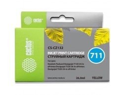 Картридж струйный Cactus CS-CZ132  711 желтый (26 мл) для HP DesignJet T120/T520, Пенза.