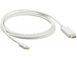 Кабель MiniDisplayPort-HDMI Buro 1.2v 2М, 20M/19M, 2м. позолоч.конт. белый (BHP MDPP-HDMI-2), Пенза.