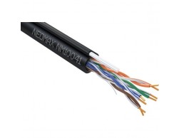 Кабель NEOMAX [NM10041] U/UTP Cat.5e 4 пары (305 м) 0.51 мм (24 AWG) Медь, внешний, стальной трос 2.0мм, PE, черный, Fluke Tested, Пенза.