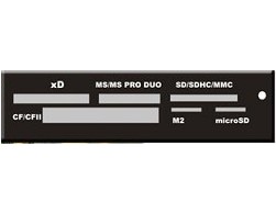 Картридер 3.5'' All-In 1, USB 2.0 SD/SDHC/MMC/MS/MicroSD/XD/CF, 3.5'' (черный) [GR-116B], Пенза.