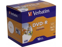 Диски DVD-R Verbatim 4.7Gb 16х, (Cake Box, 10 шт), Пенза.