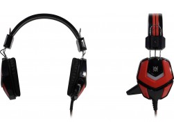 Наушники Defender Ridley (20Гц - 20кГц, 32Ом, 2x3.5 мм, USB, микрофон, кабель 2.2м) красный/чёрный, Пенза.